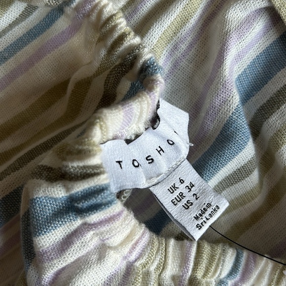 NWT Topshop Linen Pastel Stripe Romper | Linen Romper | Pastel | Topshop - Picture 7 of 9